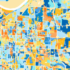Art map of Independence, UnitedStates in Blue Orange