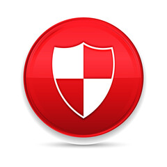 Shield icon shiny luxury design red button vector