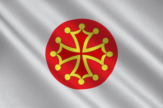Flag of Herault in Occitanie is a Region of France