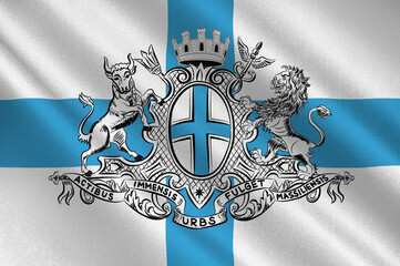 Flag of Marseille in Provence-Alpes-Cote d'Azur is a Region of France