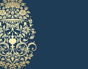 wedding card design, paisley floral pattern , India	