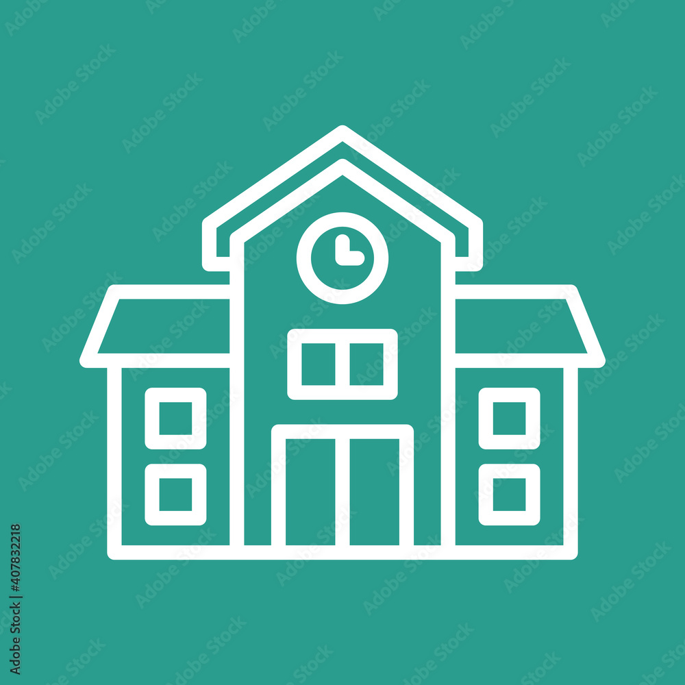 Sticker School Building Icon