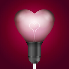 Light bulb heart background
