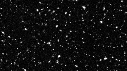 Neige réaliste avec fond noir transparent en hiver pour utiliser comme calque de texture. Ajouter l'effet 
