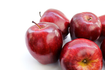 Red apple on white background