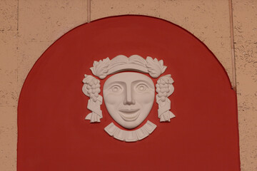 mask made of plaster painted with paints