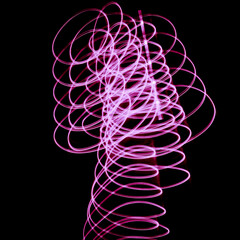 light painting courbes de Tourbillon vortex spatial
