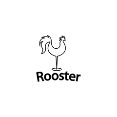 rooster logo abstract color design vector illustration