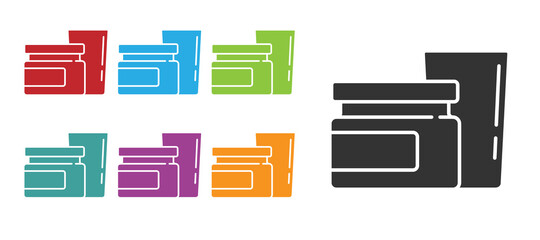 Black Baby food icon isolated on white background. Set icons colorful. Vector.