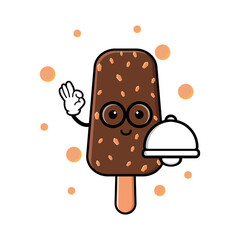 cute ice cream cartoon mascot character
