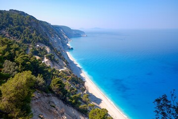 Obraz premium Egremni beach on the Ionian sea, Lefkada island, Greece.