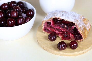 cherry strudel, a traditional German and Austrian dish