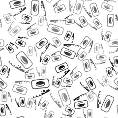 Black Winter fishing icon isolated seamless pattern on white background. Vector.