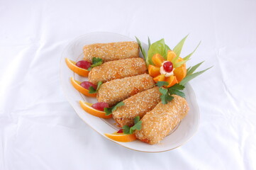 Party food, a sumptuous dinner.