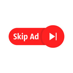 simple red skip or stop ad button