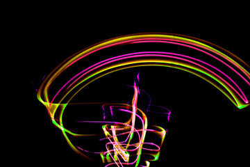 light painting chandelier lumineux multicolores