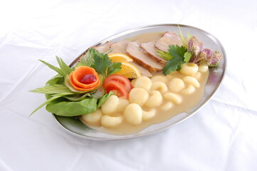 Party food, a sumptuous dinner.