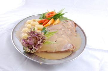 Party food, a sumptuous dinner.