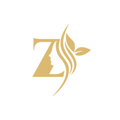 Z ector abstract logo, branding design templates in trendy linear minimal style, emblem for beauty studio and cosmetics - female portrait, beautiful woman's face - badge for make up artist, fashion