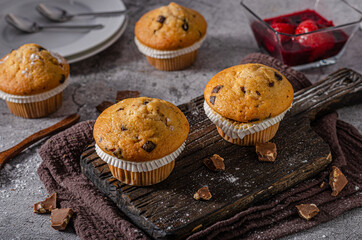 Homemade chocolate muffins