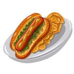 Hot Dog with Chips