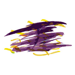 Fototapeta premium Abstract watercolor purple yellow spot. Brush stroke.