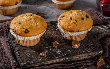 Homemade chocolate muffins
