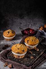 Homemade chocolate muffins