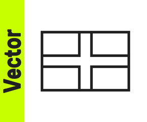 Black line Flag of England icon isolated on white background. Vector.