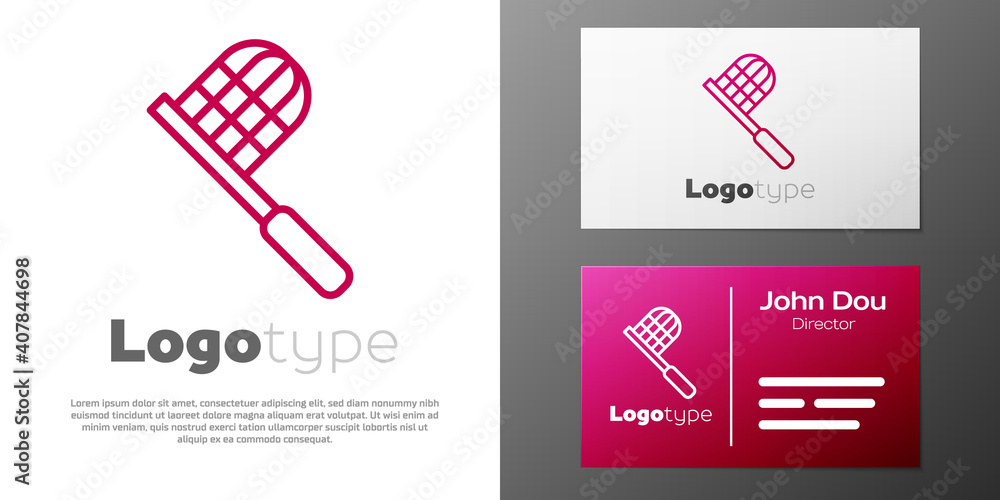 Aufkleber logotype line butterfly net icon isolated on white background. logo design template element. vector.