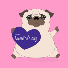 Pug with heart