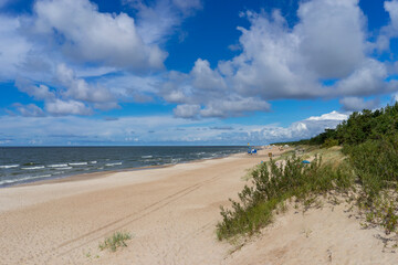 Fototapeta na wymiar Sandy coast of Palanga, Baltic Sea