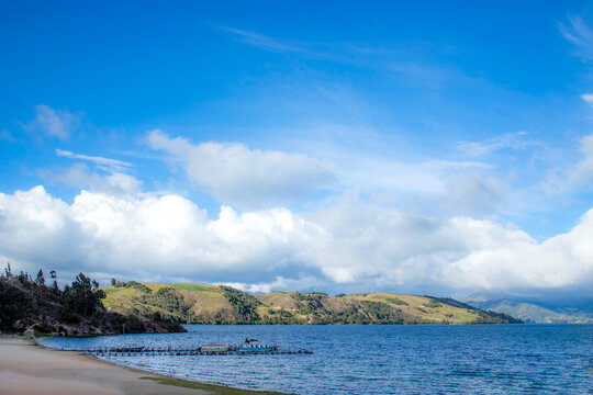 Beautiful View Of Lago Funder A Cloudy Sky