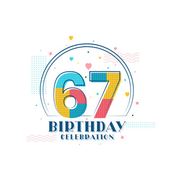67 Birthday celebration, Modern 67th Birthday design