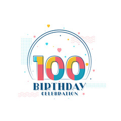 100 Birthday celebration, Modern 100th Birthday design