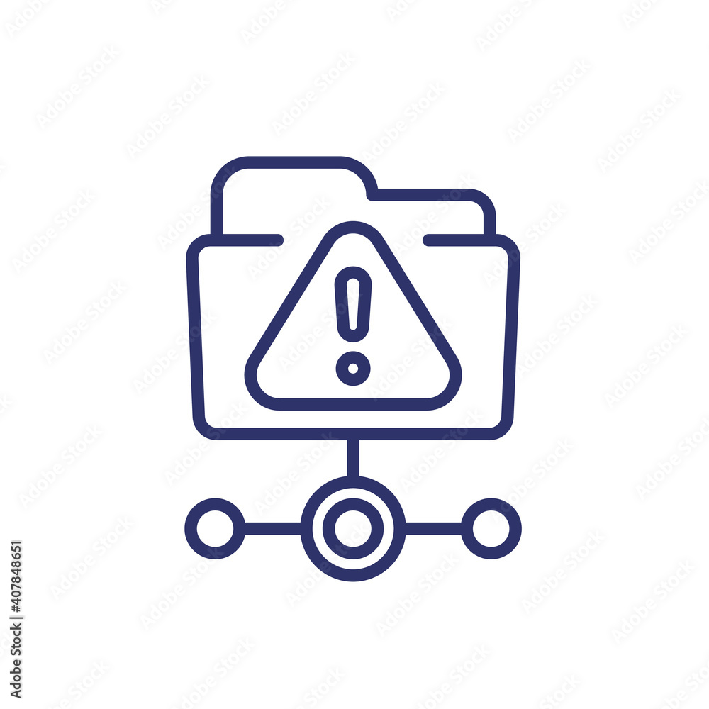 Poster ftp warning or error line icon