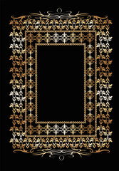 Decorative golden vintage frame / Deteiled vector frame / Calligraphic ornamental frame
