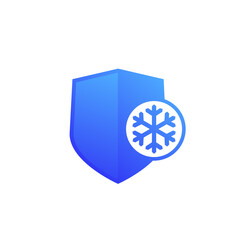 Frost resistant or cold resistance icon on white