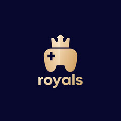 games logo with gamepad and crown
