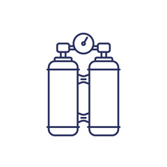 oxygen tanks line icon on white