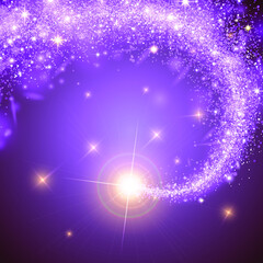  Magic explosion star with particles. Christmas Shiny background with magic star. Vector illustration.
