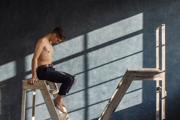 Man sitting on the stairs