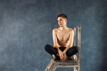 Man sitting on the stairs