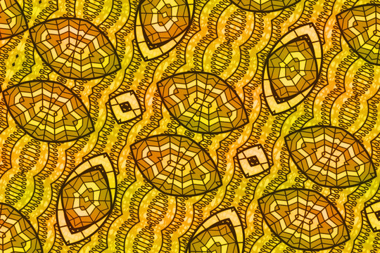 Colorful African fabric – Seamless pattern, photo 