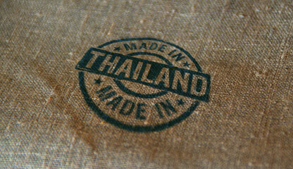 Fototapeta na wymiar Made in Thailand stamp and stamping