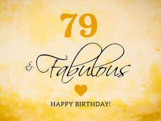 79th birthday card wishes illustration