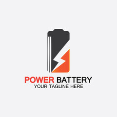 Power Battery Logo icon vector illustration Design Template.Battery Charging vector icon.Battery power and flash lightning bolt logo