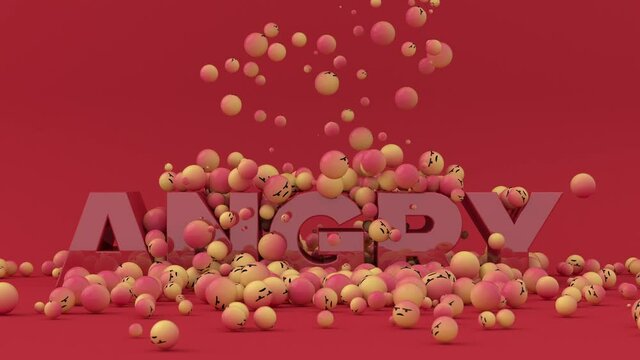 Angry overload social media 3d text  emoji animation