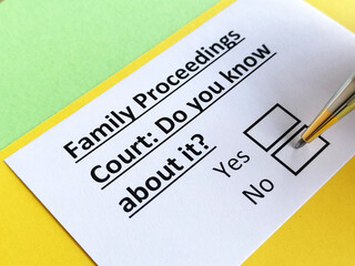 Questionnaire about family law