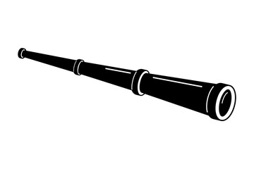 Spyglass, Sketch style, black on white. Vector, isolated.